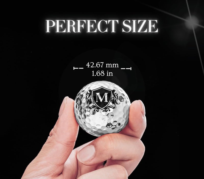 CybGene Personalized Golf Balls for Men, Unique Golf Gifts, Cool Accessories for Golfers, Golf Lovers, for Birthday and Christmas, Silver - Image 2